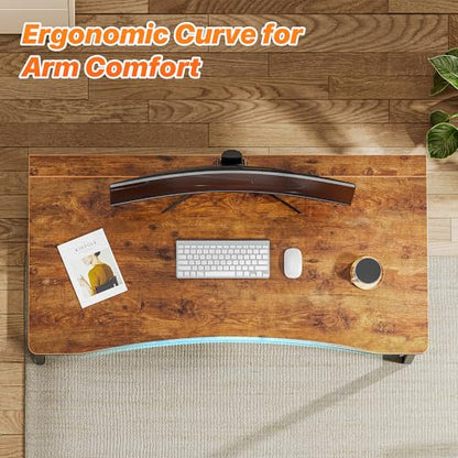 Huuger Folding Desk for Small Spaces, 39.4 Inch Foldable Computer Table - color: Rustic Brown, size: 18.9"D x 39.4"W