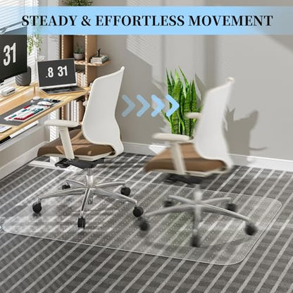 Tonaus Office Chair Mat for Carpet 60"x48" for Low Pile Carpets, Rectangle - size: 48" x 60" Rectangular
