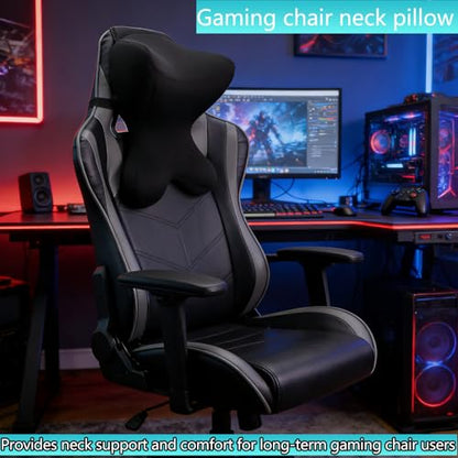 Car Neck Pillow for Driving Seat Car headrest Pillow/Gaming Chair Pillow with Adjustable Strap Removable Cover Ergonomic Design Neck Support Pillow for auto, Office Chair, Gaming Chair(Black) - color: Neck Black