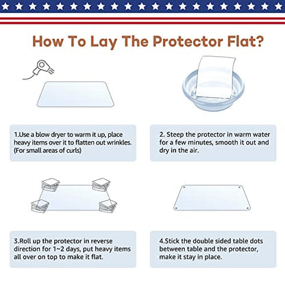 RostiKong 20 x 36 Inch Clear Desk Protective Blotter Pad Table Protector Liner Rectangle Plastic Tablecloth Cover Wood Furniture Dining Table Pad Easy Clean PVC Waterproof Heat Resistant Vinyl Cloths - color: Upgraded Clear Rectangle Shape, size: 36" x 20