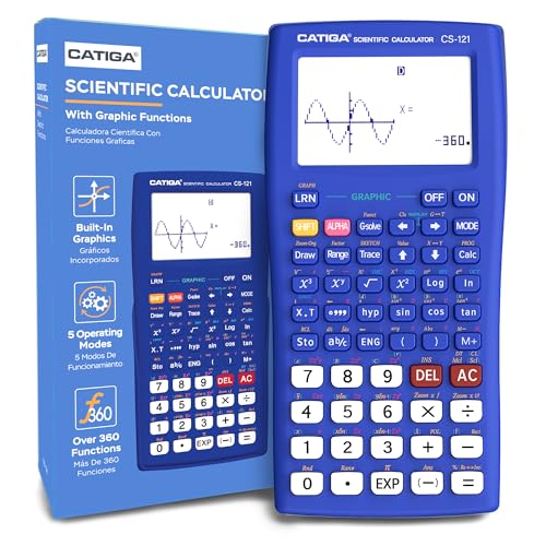 Scientific Calculator with Graphic Functions - Multiple Modes with Intuitive Interface - Perfect for Beginner and Advanced Courses, High School or College - color: Blue