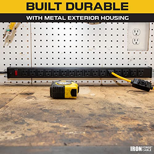 Iron Forge Cable 16 Outlet Metal Surge Protector Power Strip, 9 Ft - style: 16 Outlet