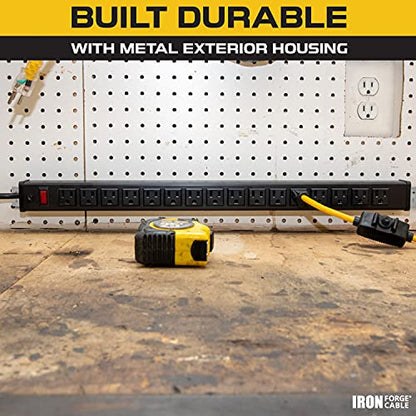 Iron Forge Cable 16 Outlet Metal Surge Protector Power Strip, 9 Ft - style: 16 Outlet
