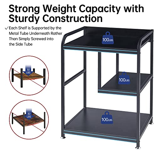Fannova Printer Stand with Storage Shelf for PC Computer Tower CPU Shredder - color: Black