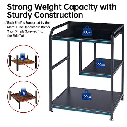 Fannova Printer Stand with Storage Shelf for PC Computer Tower CPU Shredder - color: Black