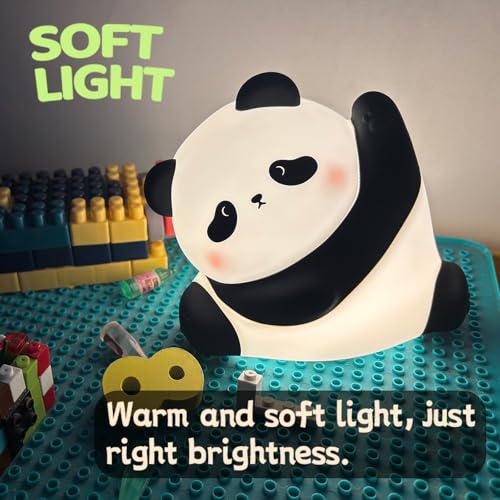 Cute Panda Silicone Night Light, 3-Level Dimmable Soft Light, Timed, Rechargeable, Bedside Touch Lamp, Creates a Cozy Ambiance, Ideal Decoration and Gift for Kids, Boy, Girl, and Friend - style: Panda Shape