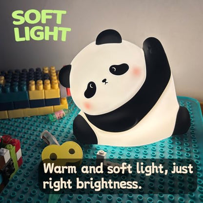 Cute Panda Silicone Night Light, 3-Level Dimmable Soft Light, Timed, Rechargeable, Bedside Touch Lamp, Creates a Cozy Ambiance, Ideal Decoration and Gift for Kids, Boy, Girl, and Friend - style: Panda Shape