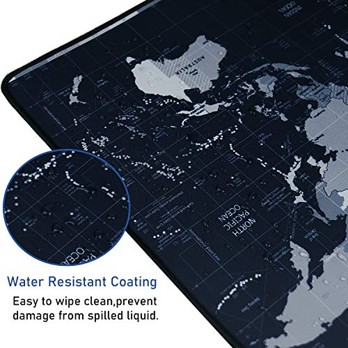 Gaming Mouse Pad, Non-Slip Spill-Resistant Large Extended Desk Mouse Pad - color: Map, size: 31.5L x 15.7W inches