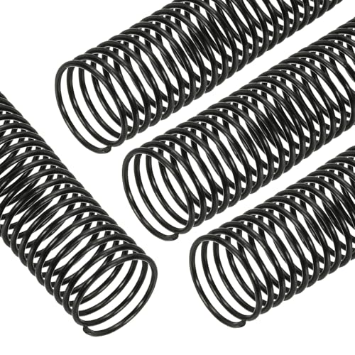 PATIKIL 50 Pack Plastic Spiral Binding Coils, 32mm(1-1/4") Binding Coils 260 Sheet Capacity Spiral Binder Rings 4:1 Pitch for Office Classroom, Black - size: 1-1/4 Inch