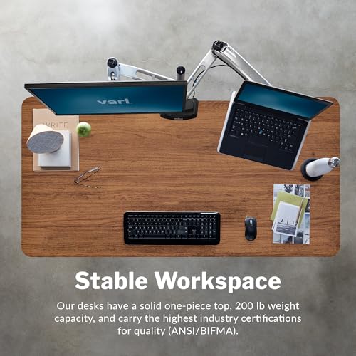 Vari Classic Electric Standing Desk – 60x30 – Walnut/Black - color: Walnut Top / Black Legs, size: 60 in x 30 in