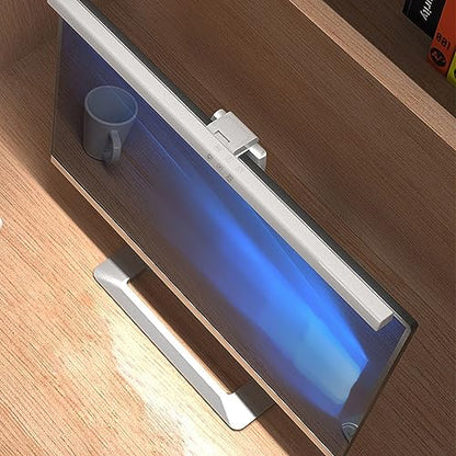 Computer Monitor Lamp, Screen Monitor Light Bar for Eye Caring, USB Reading LED Task Lamp with Auto Dimming, Touch Control, No Glare Eye Protection Home Office Desk Lamps (White)