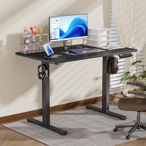 BIZUM 40x24 Inch Electric Standing Desk with Memory Presets, Quiet Motor Height Adjustable Stand Up Desk for Home Office & Gaming, Ergonomic Sit Stand Workstation，Black - color: Black, size: 39.4*23.6 Inch