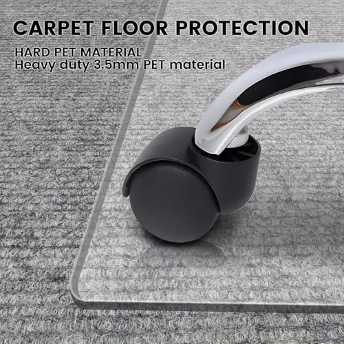 Office Chair Mat for Carpet & Hardwood Floor, 47"x32" Heavy Duty (1/7" Thick) Flat Shipping - size: 47“x32”×1/7“(2Pack)