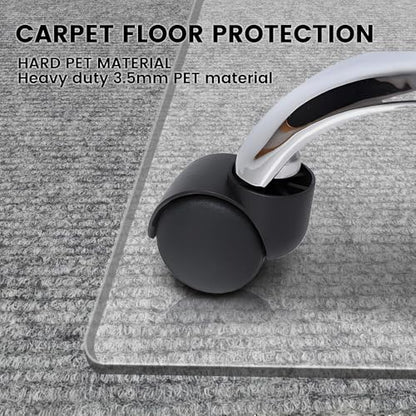 Office Chair Mat for Carpet & Hardwood Floor, 47"x32" Heavy Duty (1/7" Thick) Flat Shipping - size: 47“x32”×1/7“(2Pack)