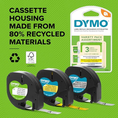 DYMO LetraTag 200B Bluetooth Label Maker, Compact Label Printer, Connects Through Bluetooth Wireless Technology to iOS and Android, Includes 1 White Paper Label Tape, Daydream Blue - style: Daydream Blue Starter Kit