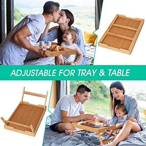 Artmeer FSC 100% Bamboo Bed Trays, Medium, 2-Pack, Natural | Two FSC 100% bamboo bed trays with folding legs and handles for meals, reading, laptops and serving in bed. - color: Bamboo, size: Medium (Pack of 2)