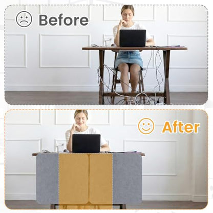 Felt Desk Divider, Clamp-On Privacy Panel, 24 x 24 Inch, Light Gray - color: Light Gray, size: 24×24 in