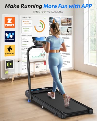 Cardirun Walking Pad with Incline and Stable Handle Bar, Foldable Treadmill | 350+ lbs Capacity, 3.0HP Quiet Under Desk Treadmills for Home, Portable Treadmill with APP, Remote Control and LED Display - color: BLACK