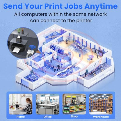 Wireless Print Server to Share 3 USB Printers Over Local Network - size: 3 USB Port