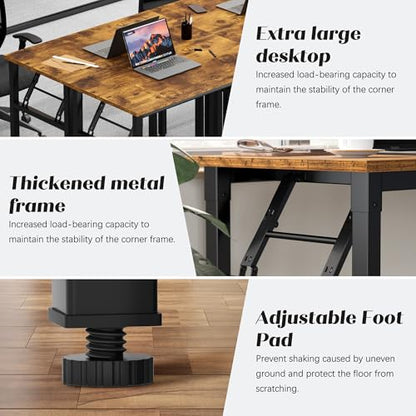 Need Office Computer Desk 35.8 Inch Sturdy Folding Laptop Table Retro | Black Frame Writing Gaming Work Table/Foldable Home Office Desk/Sewing Table, No Assembly Required - color: Rustic Brown & Black Frame, size: 35.8inch