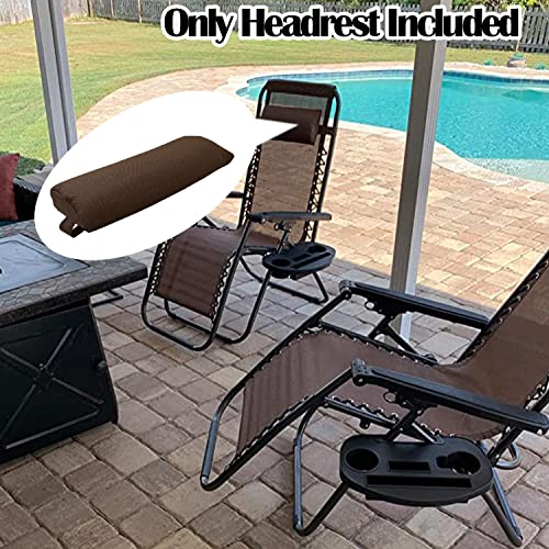 Ostlttyn Zero Gravity Chair Replacement Pillow Headrest with Elastic Band, Universal Soft Removable Padded Cushion Head Pillow for Zero Gravity Lounge Chair, Folding Patio Lawn Recliner Chair, Brown - color: Brown, size: 1 Pack