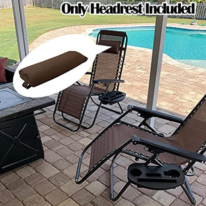 Ostlttyn Zero Gravity Chair Replacement Pillow Headrest with Elastic Band, Universal Soft Removable Padded Cushion Head Pillow for Zero Gravity Lounge Chair, Folding Patio Lawn Recliner Chair, Brown - color: Brown, size: 1 Pack