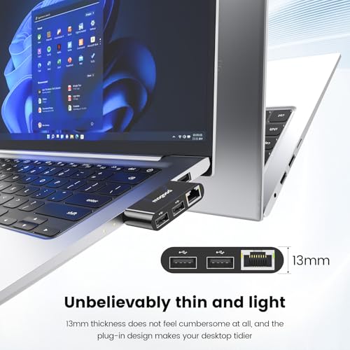 MOGOOD USB to Ethernet Adapter, Type A to Gigabit LAN with 2 USB Ports