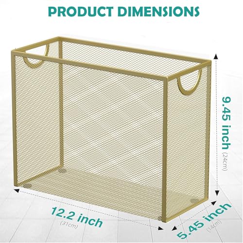 Sinboun Hanging File Organizer Includes 5 Hanging Folders for Office, Gold - color: Gold