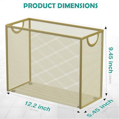 Sinboun Hanging File Organizer Includes 5 Hanging Folders for Office, Gold - color: Gold