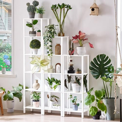 YUFAM 6 Tier Tall Skinny Bookshelf, Narrow Bookcase, Wooden Shelf, White - color: White, size: 6-Tier