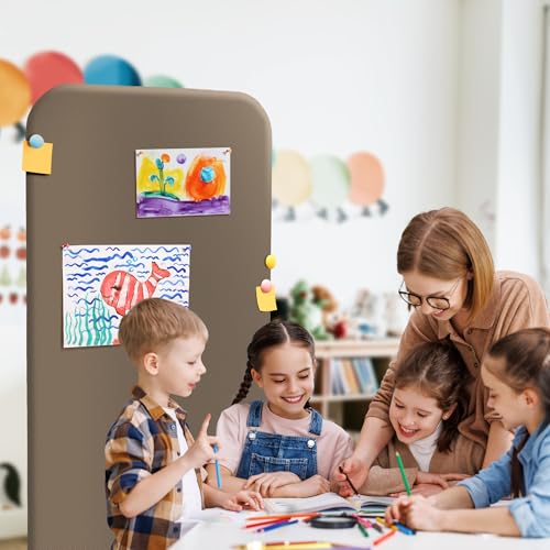 DECOLAB Standing Room Partition, Portable Wall Panel, 29"x65", Taupe - color: Taupe