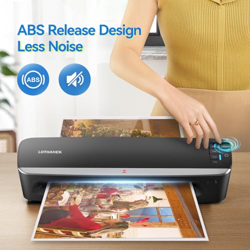 13 inch 4-Roller Commercial Laminator Machine, 3-10 Mil 60-Second Warm-up | LOTHANEK A3 Heavy Duty Laminating Machine with 50 Sheets, Thermal Machine for Home, School Office Teacher Use