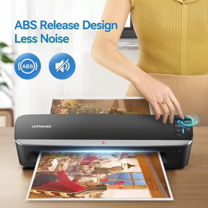 13 inch 4-Roller Commercial Laminator Machine, 3-10 Mil 60-Second Warm-up | LOTHANEK A3 Heavy Duty Laminating Machine with 50 Sheets, Thermal Machine for Home, School Office Teacher Use