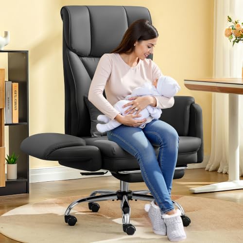 FelixKing Office Chair, Flip Armrests for Pets Criss Cross Legged, Black - color: Black