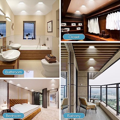 ETL Certified 5 inch Flush Mount Ceiling Light Dimmable,5000K White LED Ceiling Light Ultra Thin Round Flat Panel Ceiling Lights for Bedroom, Bathroom,Kitchen, Hallway,Basement,Closet, 3 Pack - color: 3 Pack White, size: 5 inch