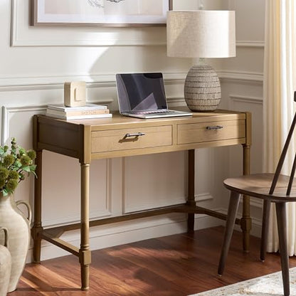 SAFAVIEH Home Collection – Filbert Desert Brown Writing Desk, 2-Drawer Traditional Desk, Classic Home Office Design (DSK5701G) - color: Desert Brown