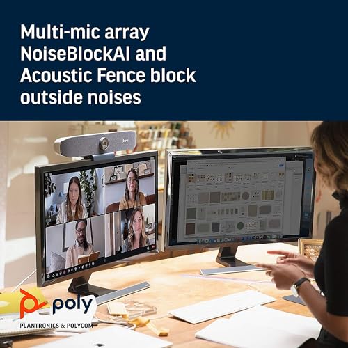 Poly Studio P15 Personal Video Bar (Plantronics + Polycom) - 4K Video Quality - Camera, Microphones & Speaker Solution with Premium Audio & Video - Certified for Zoom and Teams - style: Poly Studio P15 4K HD Webcam