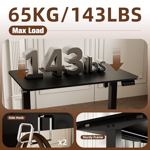 Small Standing Desk, 35"x24" Height Adjustable Sit-Stand Home Office, Black | Electric Adjustable Standing Desk, Sit to Stand Computer Office Desk with Splice Board, Memory Preset, Lifts 28.7''-46.5" - color: Black, size: 35 inch
