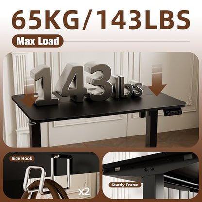 Small Standing Desk, 35"x24" Height Adjustable Sit-Stand Home Office, Black | Electric Adjustable Standing Desk, Sit to Stand Computer Office Desk with Splice Board, Memory Preset, Lifts 28.7''-46.5" - color: Black, size: 35 inch