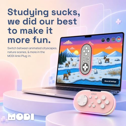 Modi Anki Remote | Fully Customizable | No Setup Needed | Compatible with Mac, Windows, iOS, Android | 16 Hour Battery Life | Anki Remote Clicker | Quizlet Compatible | Pink - color: Pink