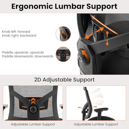 500lbs Drafting Chair,Big and Tall Office Chair for Standing Desk with Wide Seat,2D Adjustable Lumbar Support,Ergonomic Office Chair with Footrest for Home,Drawing or Counter Height Use