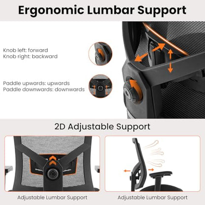 500lbs Drafting Chair,Big and Tall Office Chair for Standing Desk with Wide Seat,2D Adjustable Lumbar Support,Ergonomic Office Chair with Footrest for Home,Drawing or Counter Height Use