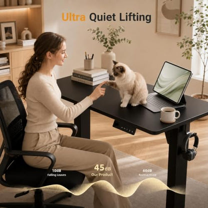 Claiks Electric Standing Desk, 32x19 Inch, Height Adjustable, Dark Black - color: Dark Black, size: 32 Inch