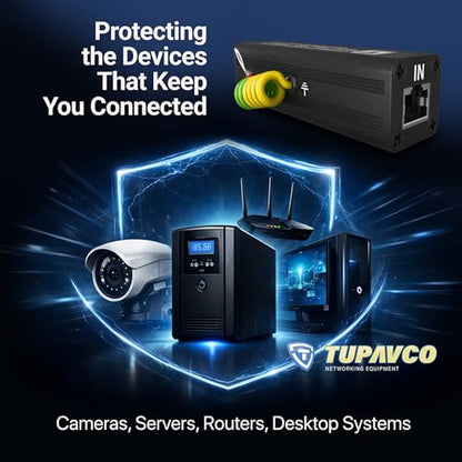 Ethernet Surge Protector - PoE++ Gigabit - Tupavco TP202