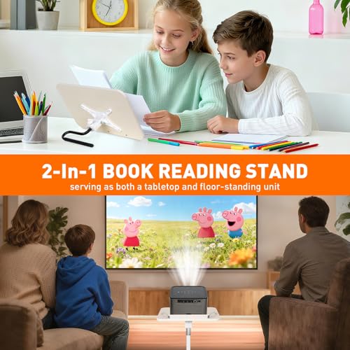 2-in-1 Floor Standing Book Stand, Foldable Book Holder for Reading with Page Clips, 19"–51" Height Adjustable, Sturdy Podium Stand for Reading, Bible, Laptop, Cookbooks, or Projector - size: (White）Higher with U-shaped