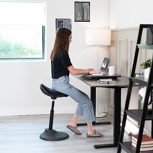 VIVO 26 in Single Top Standing Desk Converter, Ultra-Slim Desk Riser - color: Black, size: 26"