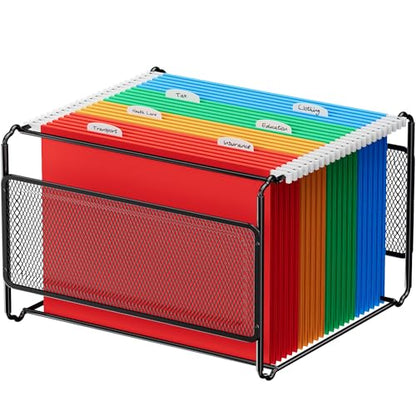 MaxGear Hanging File Organizer Box, Letter Size File Folder Organizer Desk - style: Hollow Out-1 Pack