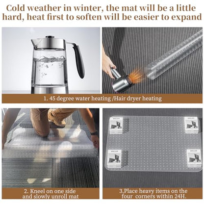 36" X 48" X 0.09" Office Chair Mat for Carpet - 2PCS | Desk Chair Mat for Carpet Floors, Clear and Thick Carpet Chair Mats with Non-Slip Studded for Home and Office Low Pile Carpet - size: 36 X 48-2 PACK