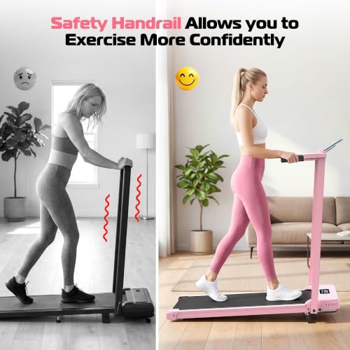 ANCHEER Walking Pad with Incline-Under Desk Treadmill for Home/Office - color: Classic Pink