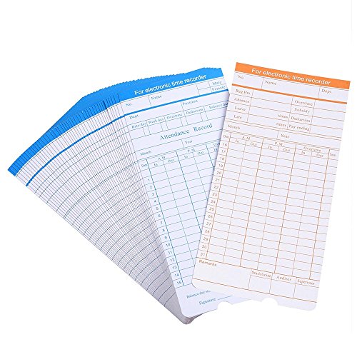 Yescom 200 Count Monthly Time Clock Cards Timecard for Employee Attendance - size: 200pcs